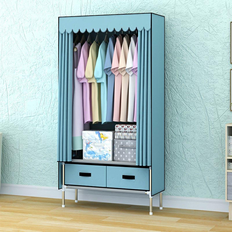 Modern Armoire Bedroom Small Wardrobe Armoire with 2 Drawers