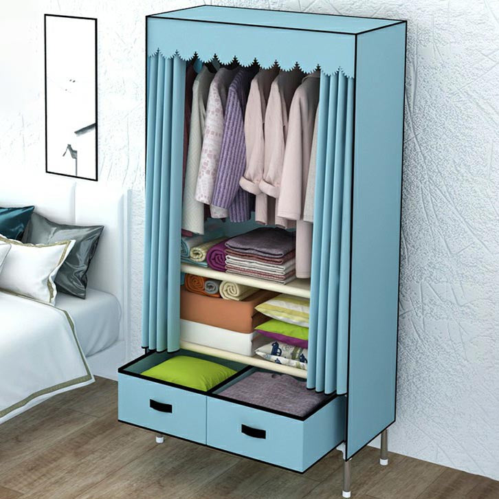 Modern Armoire Bedroom Small Wardrobe Armoire with 2 Drawers