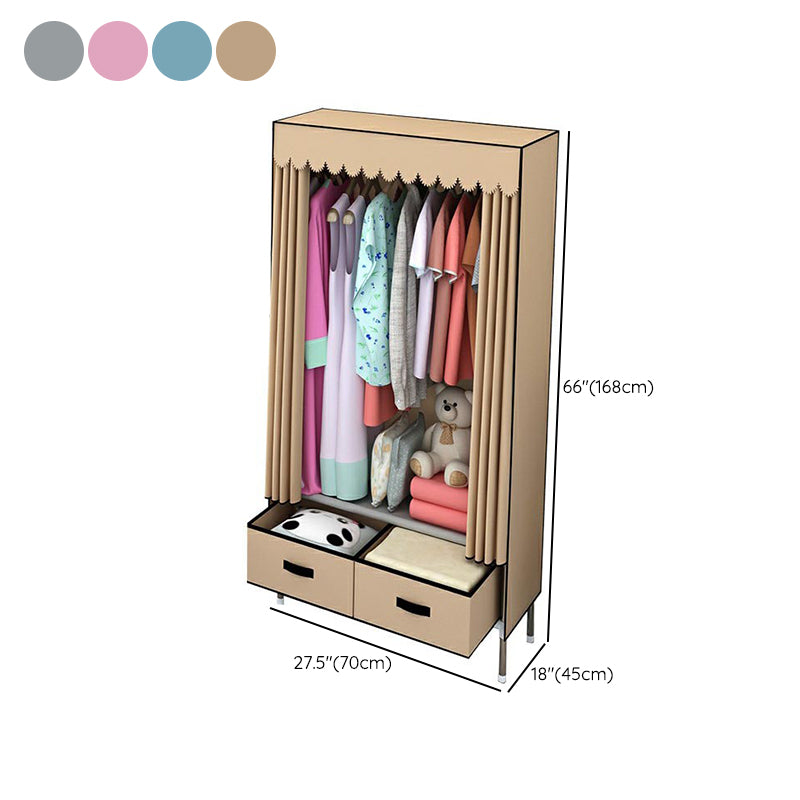 Modern Armoire Bedroom Small Wardrobe Armoire with 2 Drawers