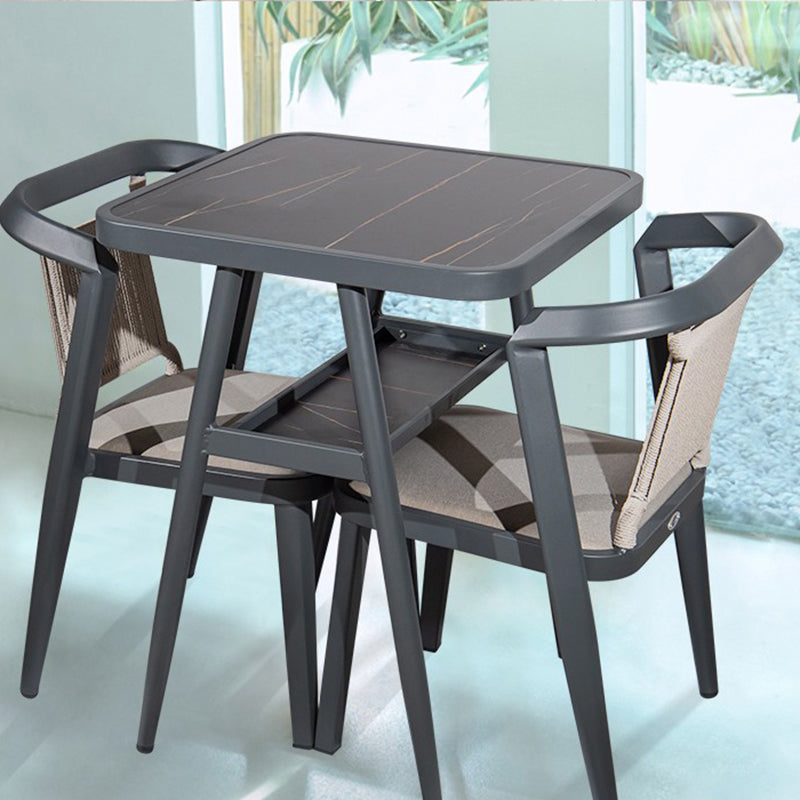 Modern Style Bistro Set 2/3 Pcs Wooden Top Metal Base Bistro Set