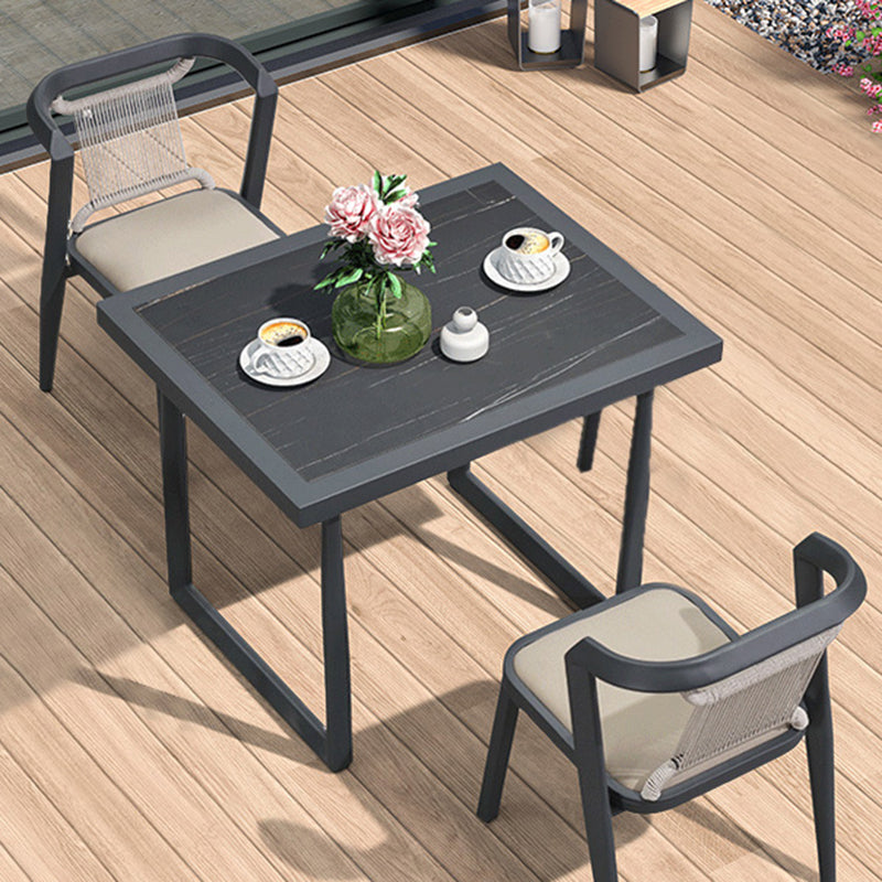 Modern Style Bistro Set 2/3 Pcs Wooden Top Metal Base Bistro Set