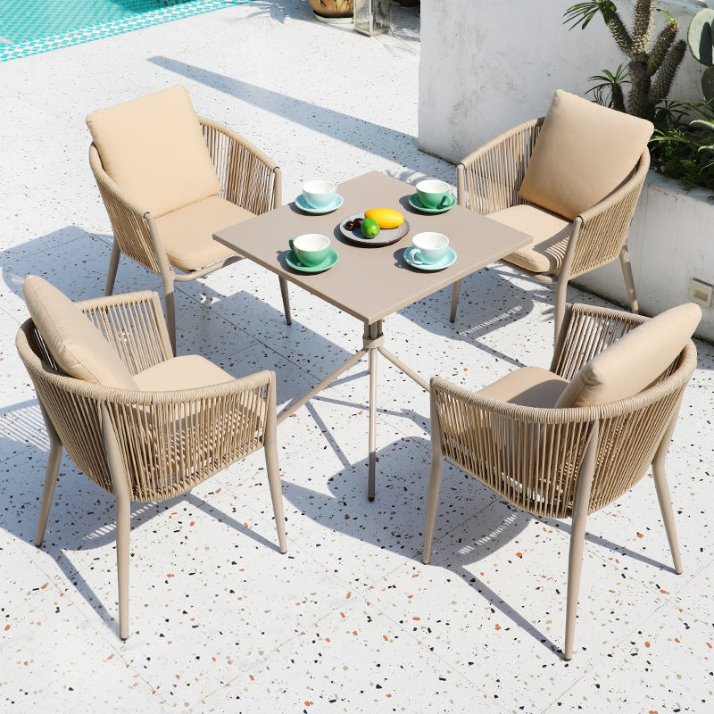 Modern Water Resistant Patio Table Set 1/3/5/7/9 Pcs Wicker Dining Table Set