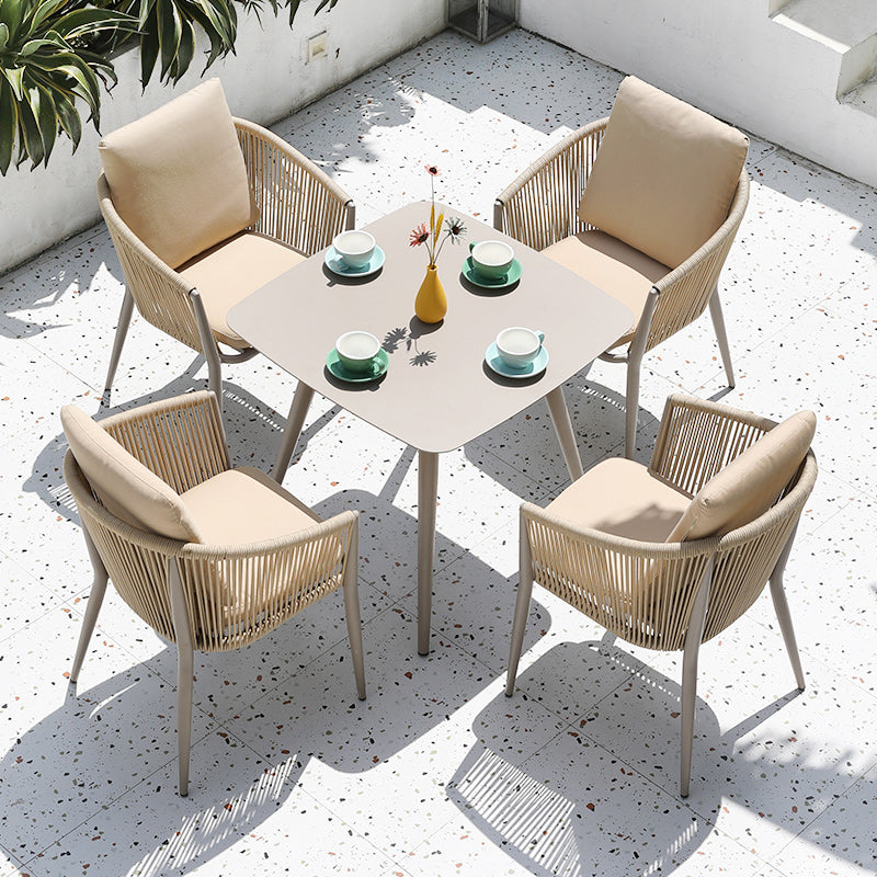 Modern Water Resistant Patio Table Set 1/3/5/7/9 Pcs Wicker Dining Table Set