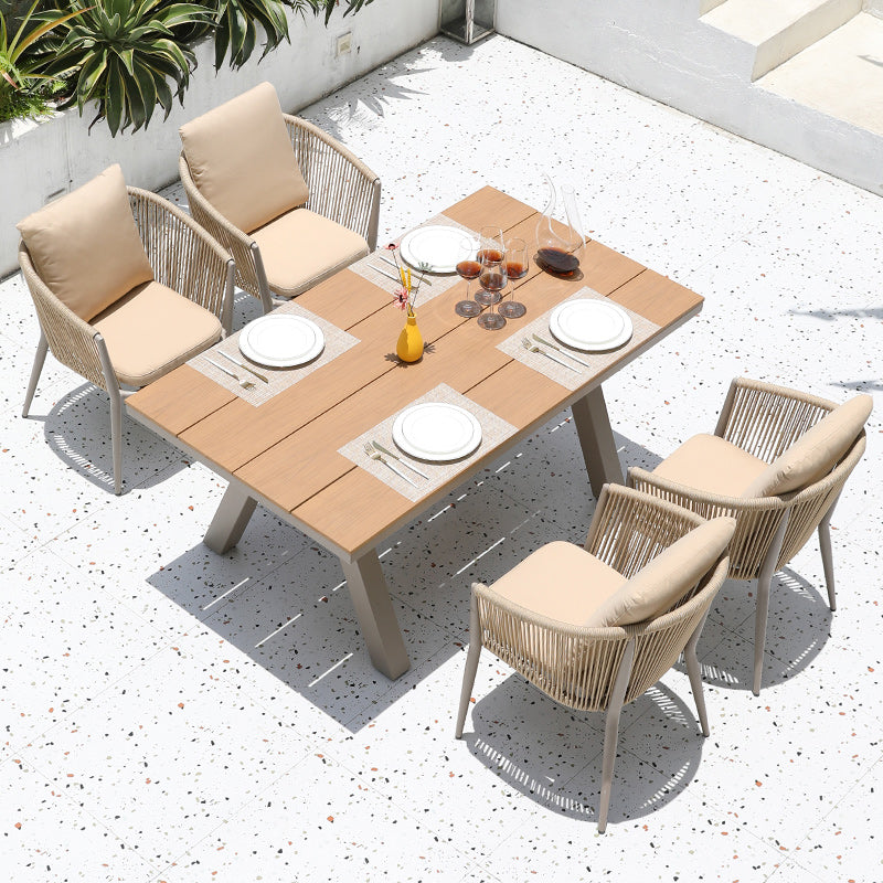 Modern Water Resistant Patio Table Set 1/3/5/7/9 Pcs Wicker Dining Table Set