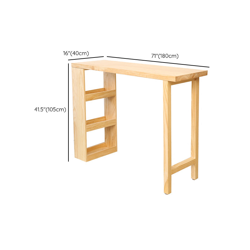 Modern Pub Height Dining Table Pine Wood Counter Height Table