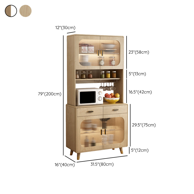 Contemporary Sideboard Cabinet Engineered Wood Sideboard with Lighting for Dining Room