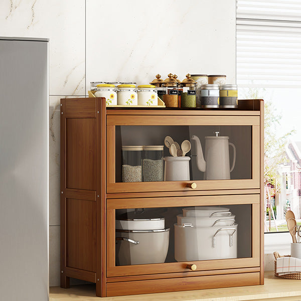 Contemporary Sideboard Cabinet Bamboo Sideboard with Doors for Dining Room