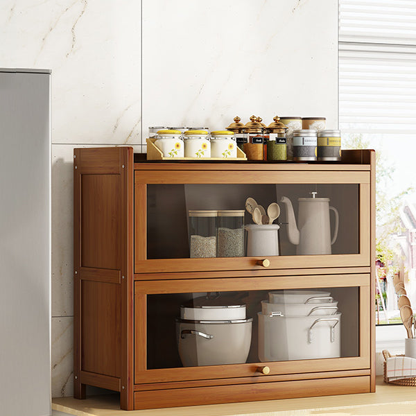 Contemporary Sideboard Cabinet Bamboo Sideboard with Doors for Dining Room