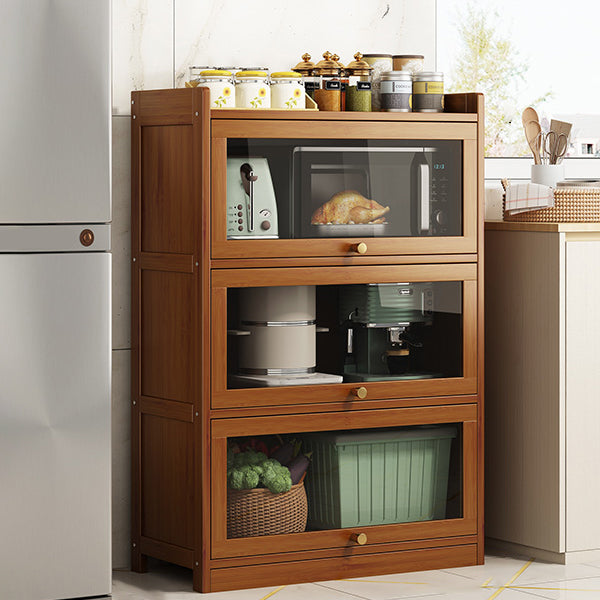 Contemporary Sideboard Cabinet Bamboo Sideboard with Doors for Dining Room