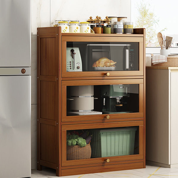 Contemporary Sideboard Cabinet Bamboo Sideboard with Doors for Dining Room