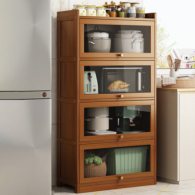 Contemporary Sideboard Cabinet Bamboo Sideboard with Doors for Dining Room