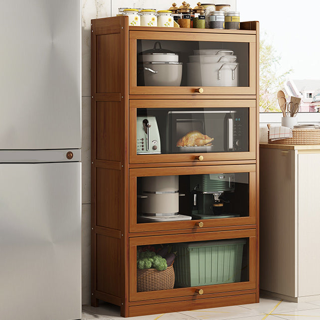 Contemporary Sideboard Cabinet Bamboo Sideboard with Doors for Dining Room