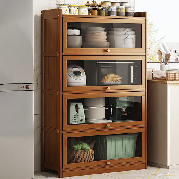 Contemporary Sideboard Cabinet Bamboo Sideboard with Doors for Dining Room