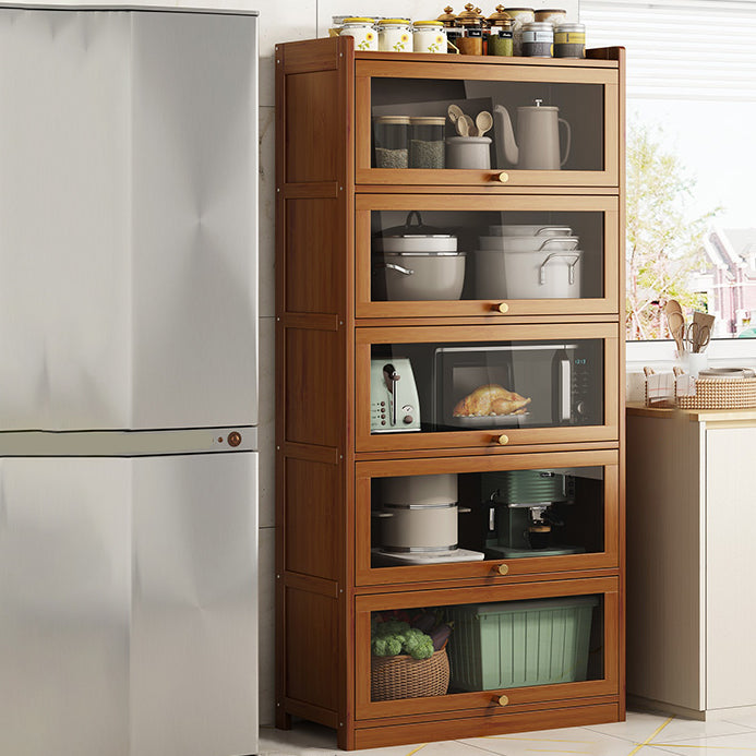 Contemporary Sideboard Cabinet Bamboo Sideboard with Doors for Dining Room