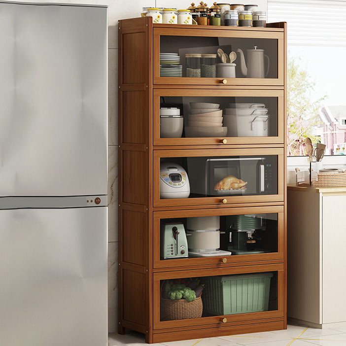 Contemporary Sideboard Cabinet Bamboo Sideboard with Doors for Dining Room