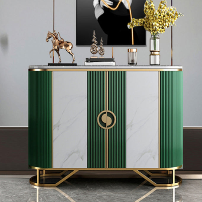 Glam Sideboard Cabinet Marble Sideboard Table with Doors for Kitchen