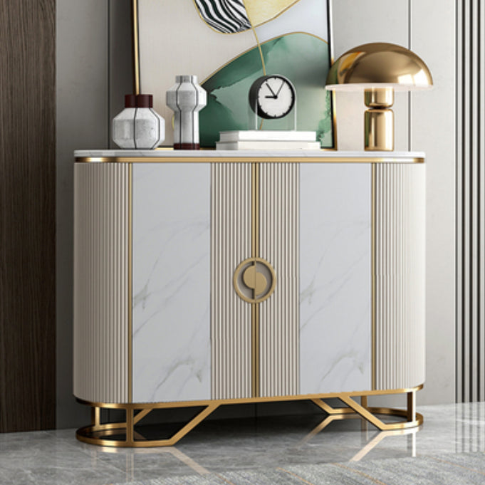 Glam Sideboard Cabinet Marble Sideboard Table with Doors for Kitchen