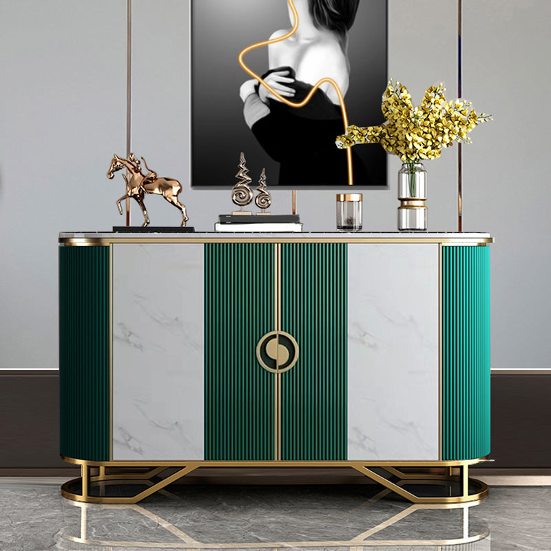 Glam Sideboard Cabinet Marble Sideboard Table with Doors for Kitchen