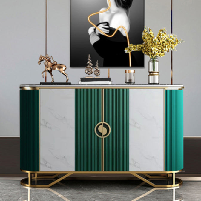 Glam Sideboard Cabinet Marble Sideboard Table with Doors for Kitchen