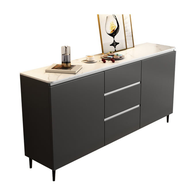 Contemporary Sideboard Cabinet Stone Sideboard Table with Doors for Kitchen