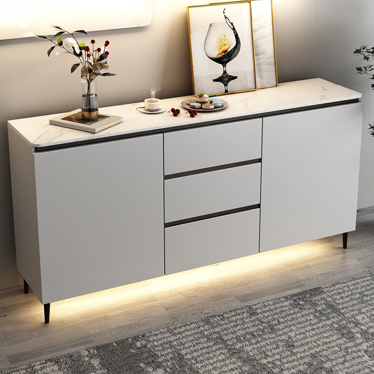 Contemporary Sideboard Cabinet Stone Sideboard Table with Doors for Kitchen