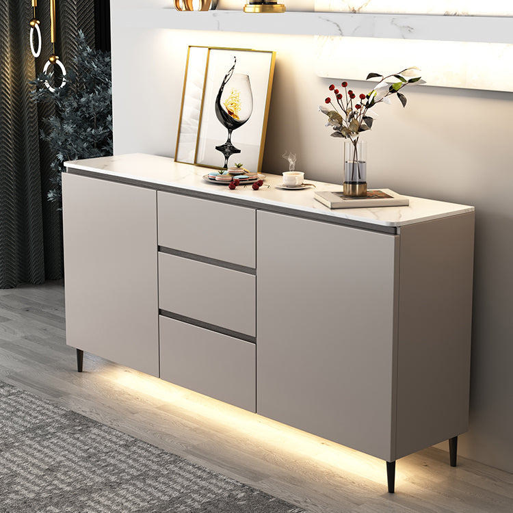 Contemporary Sideboard Cabinet Stone Sideboard Table with Doors for Kitchen