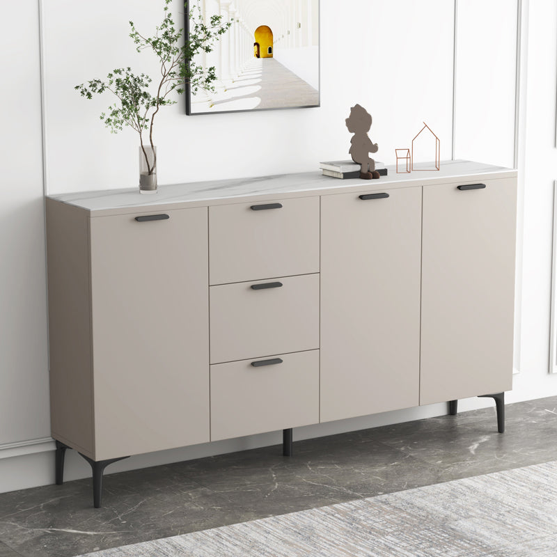 Contemporary Sideboard Cabinet Solid Wood Sideboard Table with Doors for Dining Room