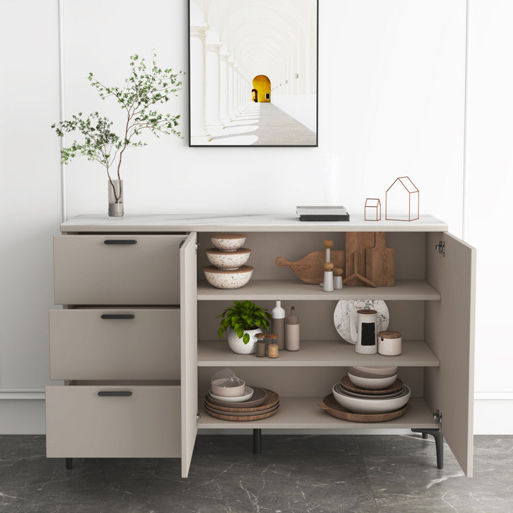 Contemporary Sideboard Cabinet Solid Wood Sideboard Table with Doors for Dining Room