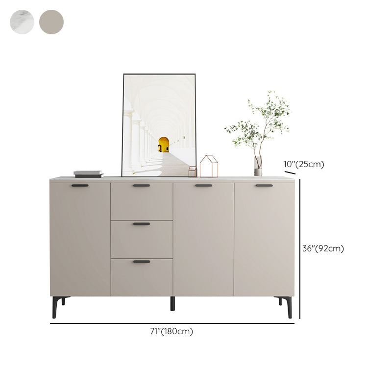 Contemporary Sideboard Cabinet Solid Wood Sideboard Table with Doors for Dining Room