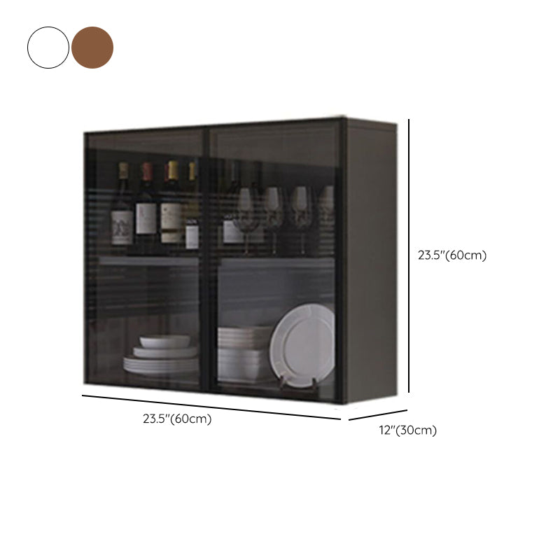 Modern Display Stand Wall Mounted Faux Wood Storage Cabinet for Dining Room