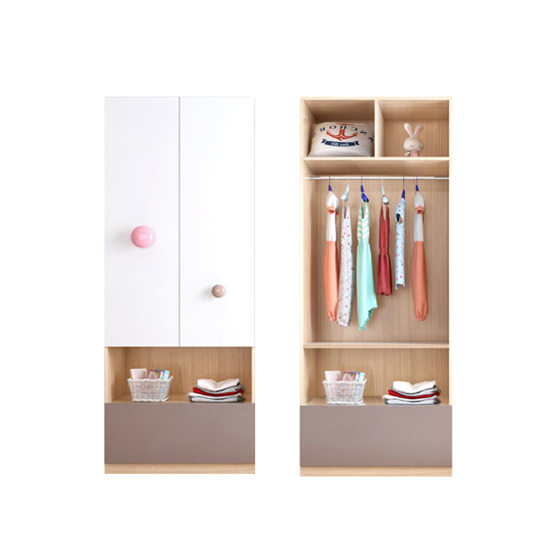 Manufactured Wood Kid's Wardrobe Modern Wardrobe Armoire with Garment Rod