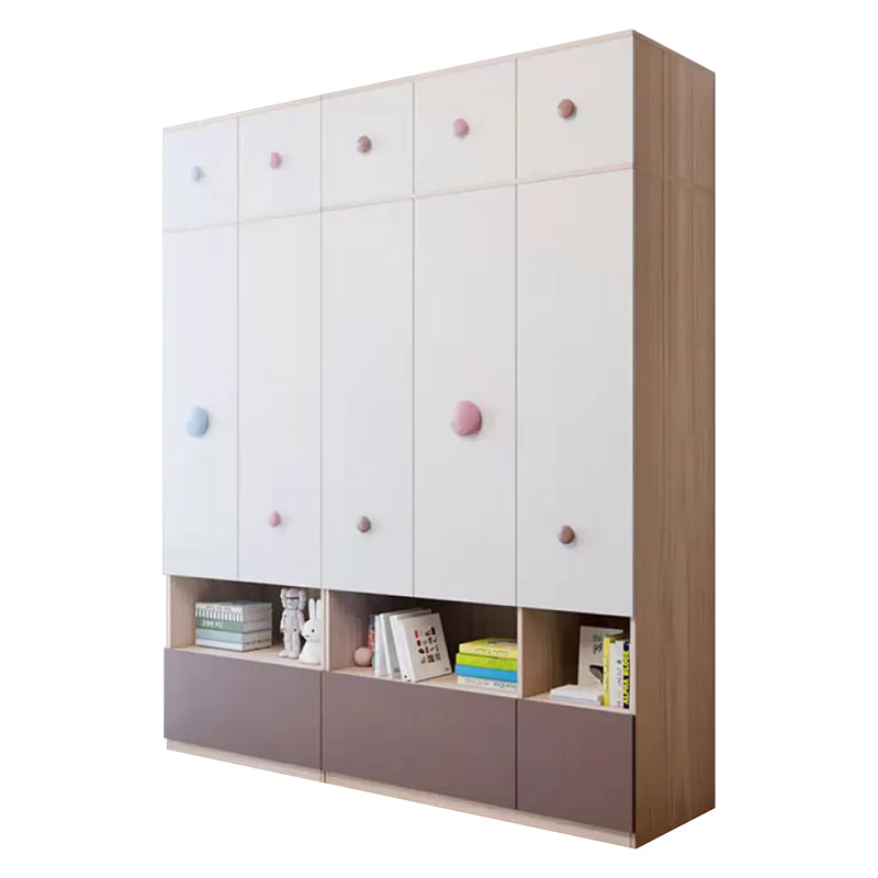 Manufactured Wood Kid's Wardrobe Modern Wardrobe Armoire with Garment Rod