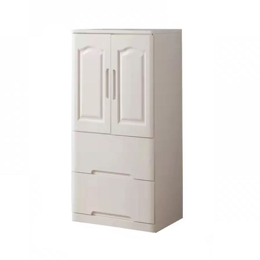 Solid Wood Kid's Wardrobe Matte Wardrobe Armoire with Lower Storage Drawers