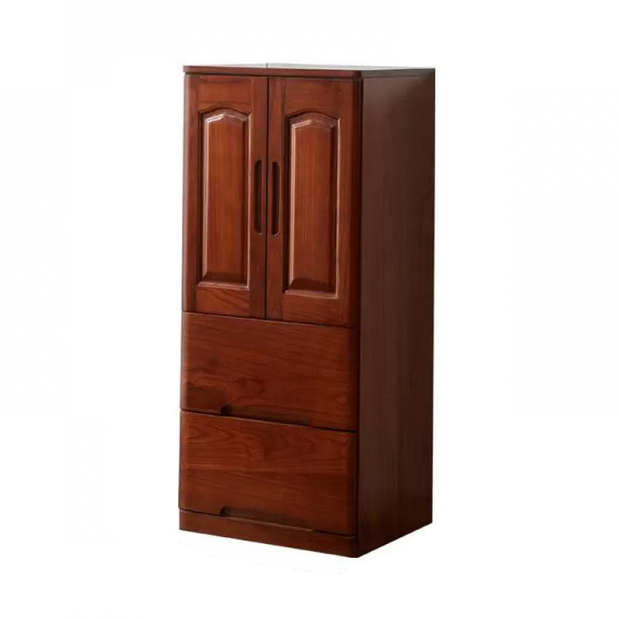 Solid Wood Kid's Wardrobe Matte Wardrobe Armoire with Lower Storage Drawers