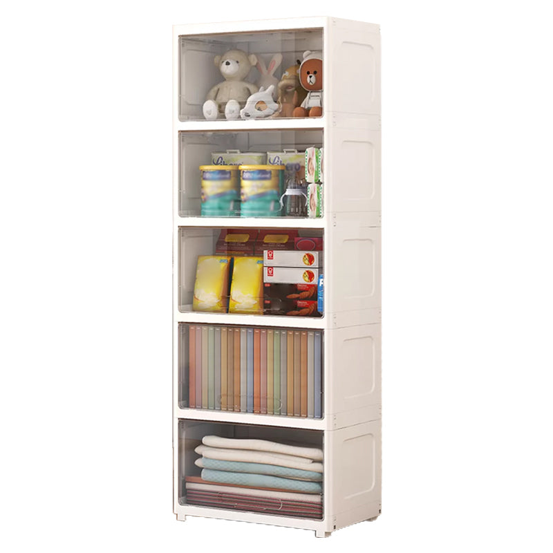 Modern Wardrobe Closet Plastic Kid's Wardrobe with Flap Drawers