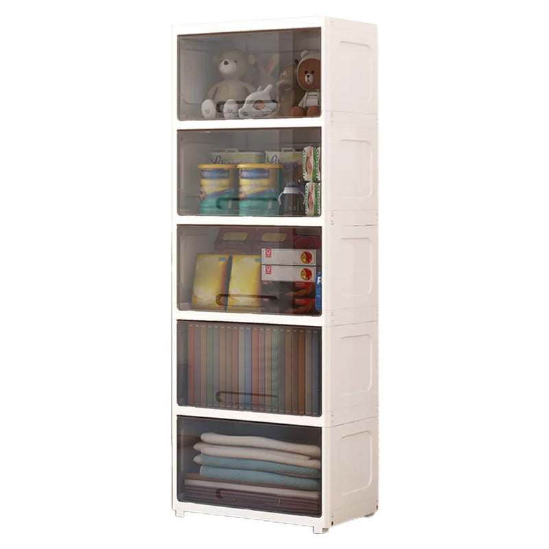 Modern Wardrobe Closet Plastic Kid's Wardrobe with Flap Drawers