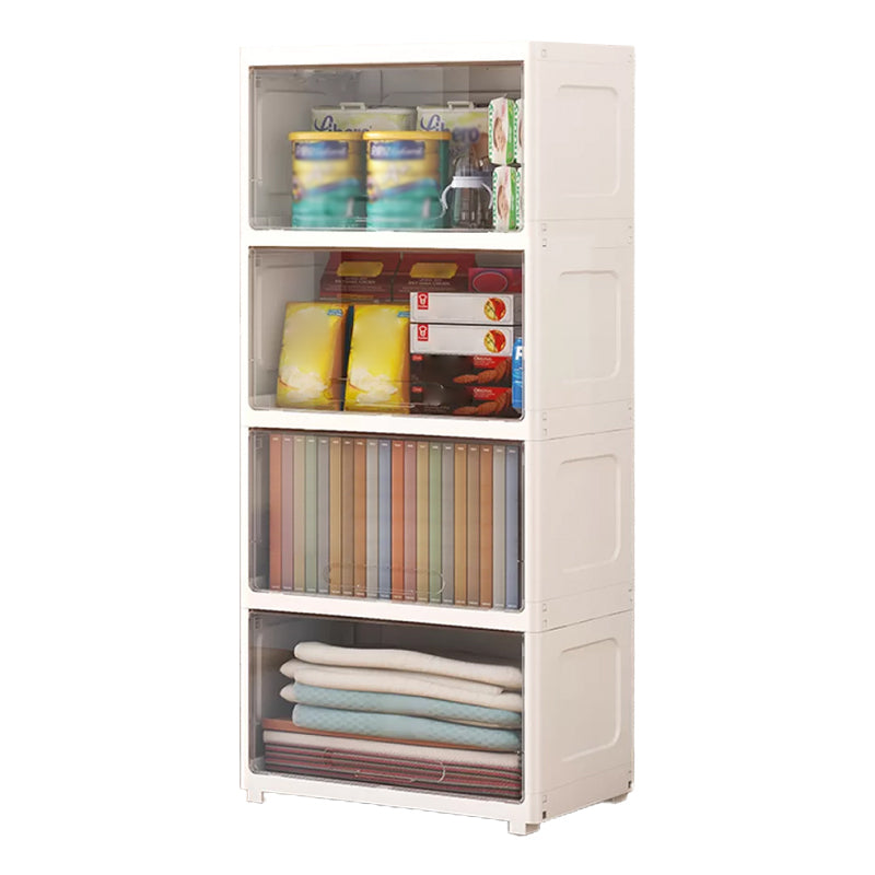 Modern Wardrobe Closet Plastic Kid's Wardrobe with Flap Drawers