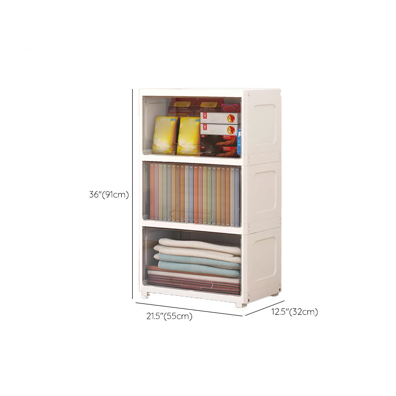 Modern Wardrobe Closet Plastic Kid's Wardrobe with Flap Drawers