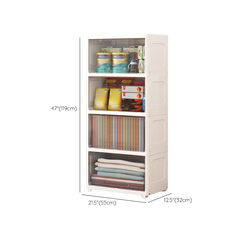 Modern Wardrobe Closet Plastic Kid's Wardrobe with Flap Drawers