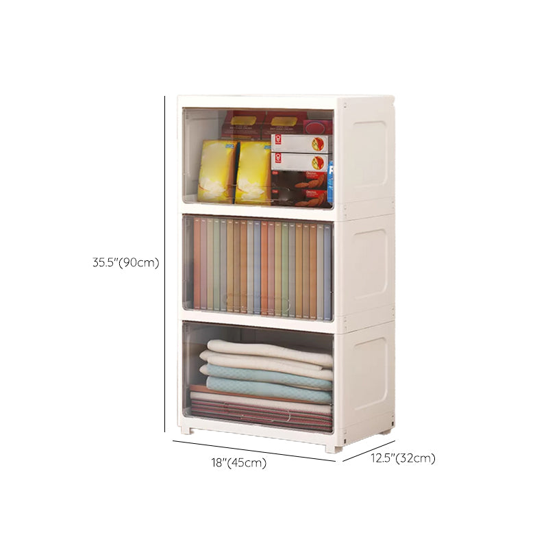 Modern Wardrobe Closet Plastic Kid's Wardrobe with Flap Drawers