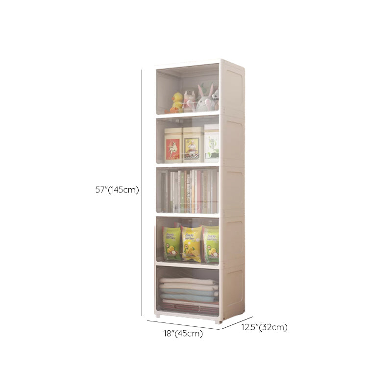 Modern Wardrobe Closet Plastic Kid's Wardrobe with Flap Drawers