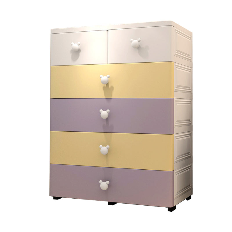 Contemporary Wardrobe Closet Plastic Kid's Wardrobe with Drawers