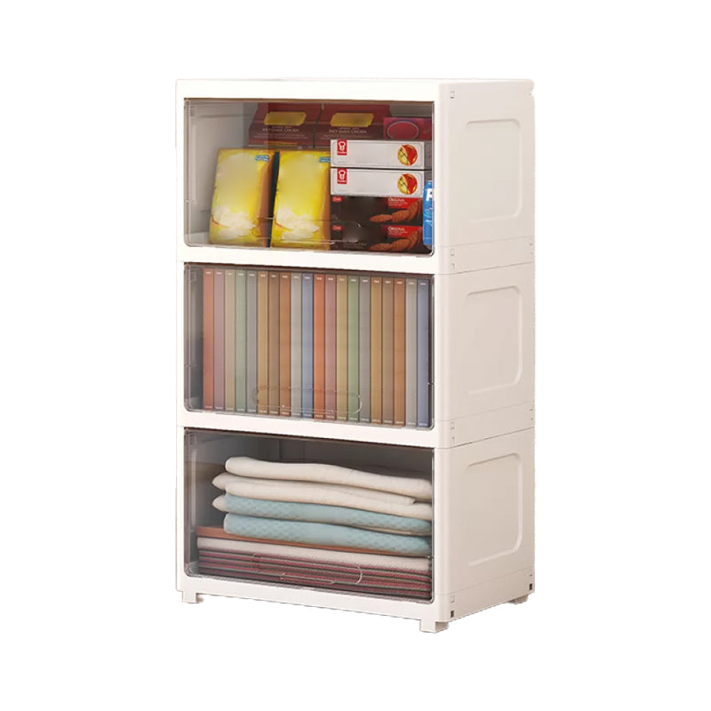 Contemporary Wardrobe Closet Plastic Kid's Wardrobe with Flap Drawers