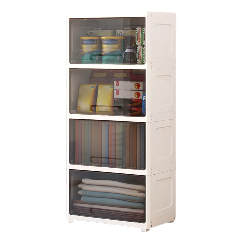 Contemporary Wardrobe Closet Plastic Kid's Wardrobe with Flap Drawers