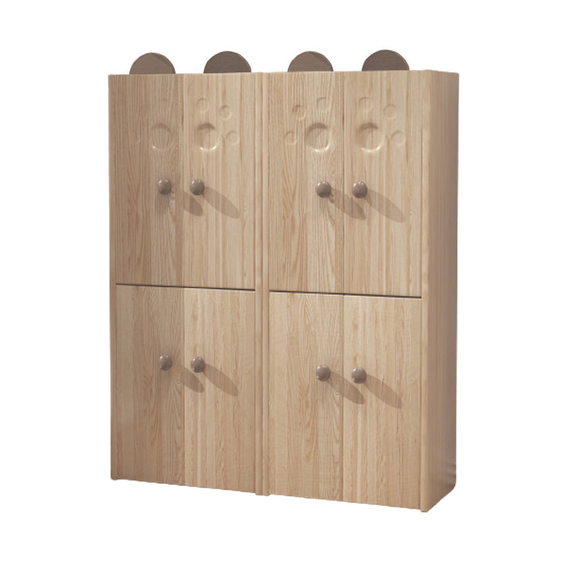 Solid Wood Kid Wardrobe Contemporary Light Wood Closet with Shelved