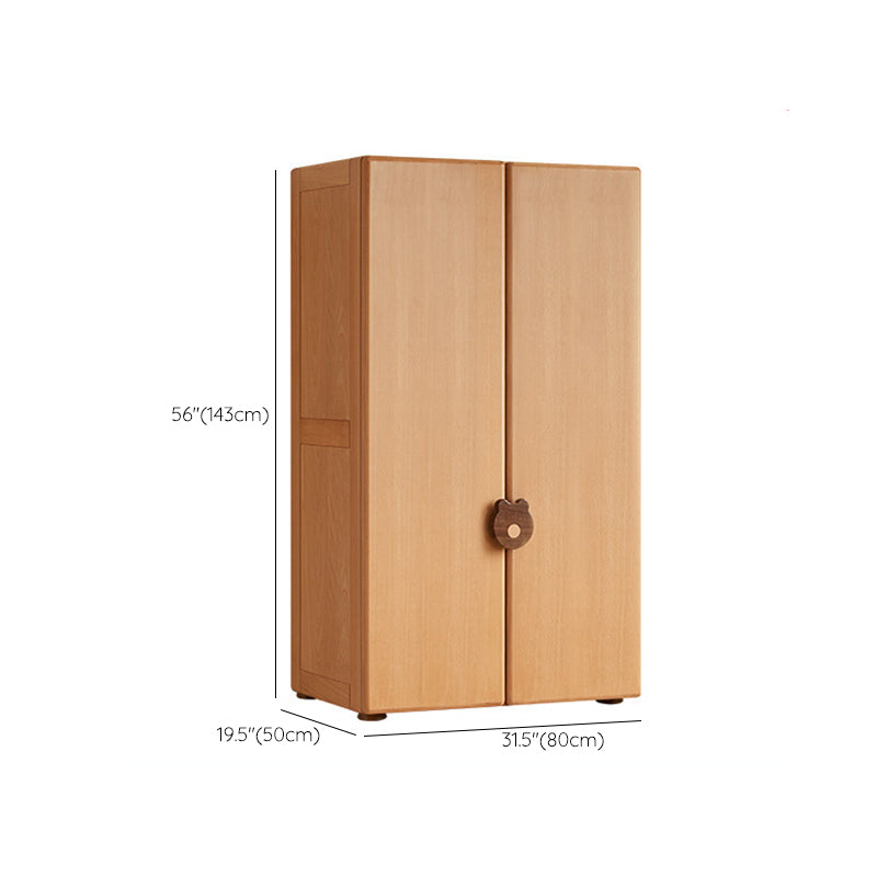 Beech Kid Wardrobe Contemporary Light Wood Airmoire with Garment Rod