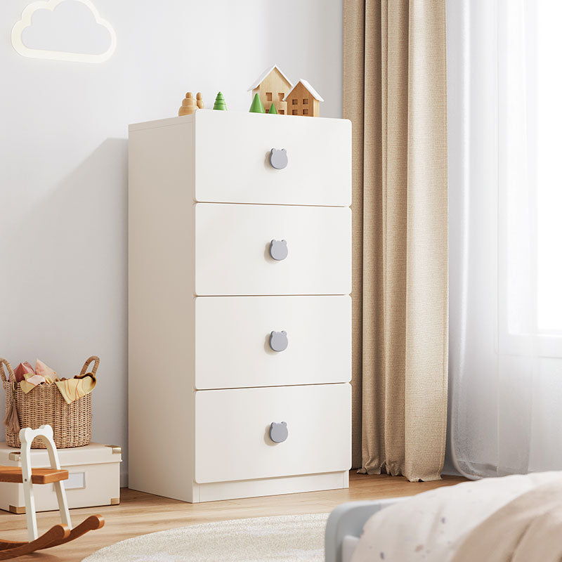 Solid Wood Kids Wardrobe Modern White Closet with Storage Drawers