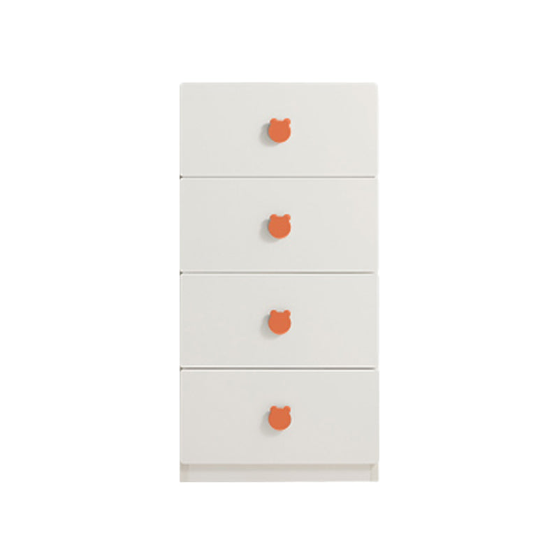 Solid Wood Kids Wardrobe Modern White Closet with Storage Drawers