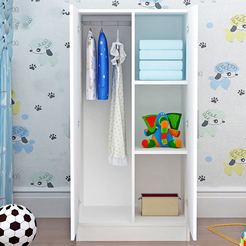 Blue Modern Coat Locker High Gloss Wooden Kid's Wardrobe with 2-Door