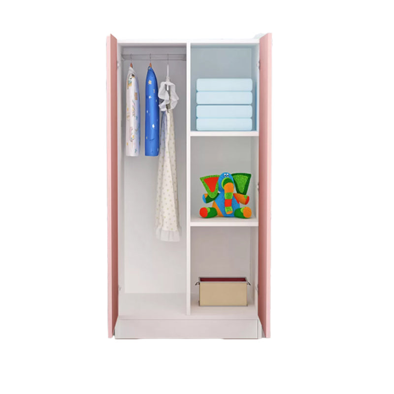 Blue Modern Coat Locker High Gloss Wooden Kid's Wardrobe with 2-Door